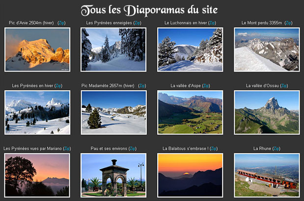 Tous les diaporamas du site (Vidéo, Digiramas et PPS)
