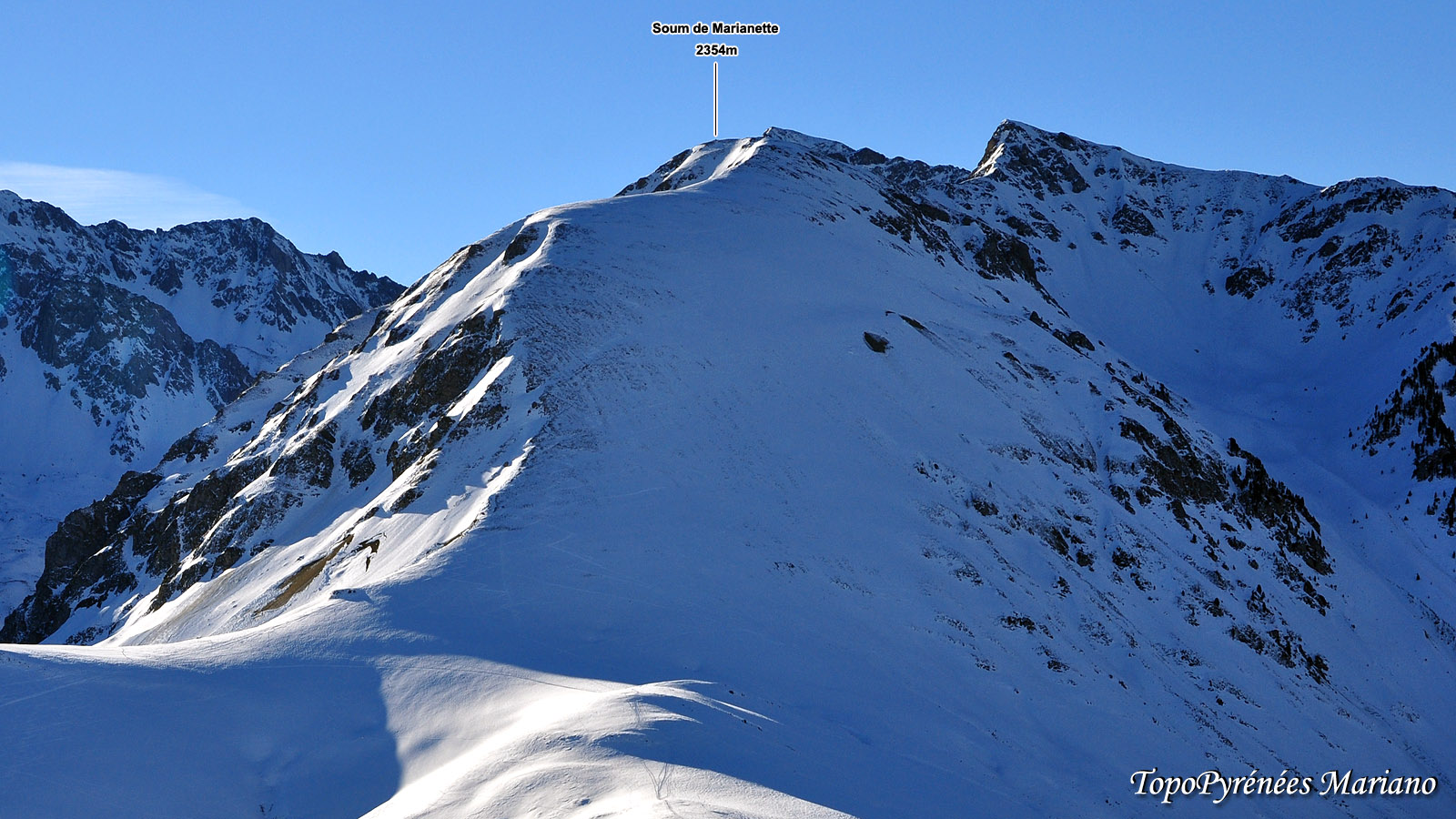 Raquettes Soum de Marianette (2354m) et Pla de Las Pénès (1910m)