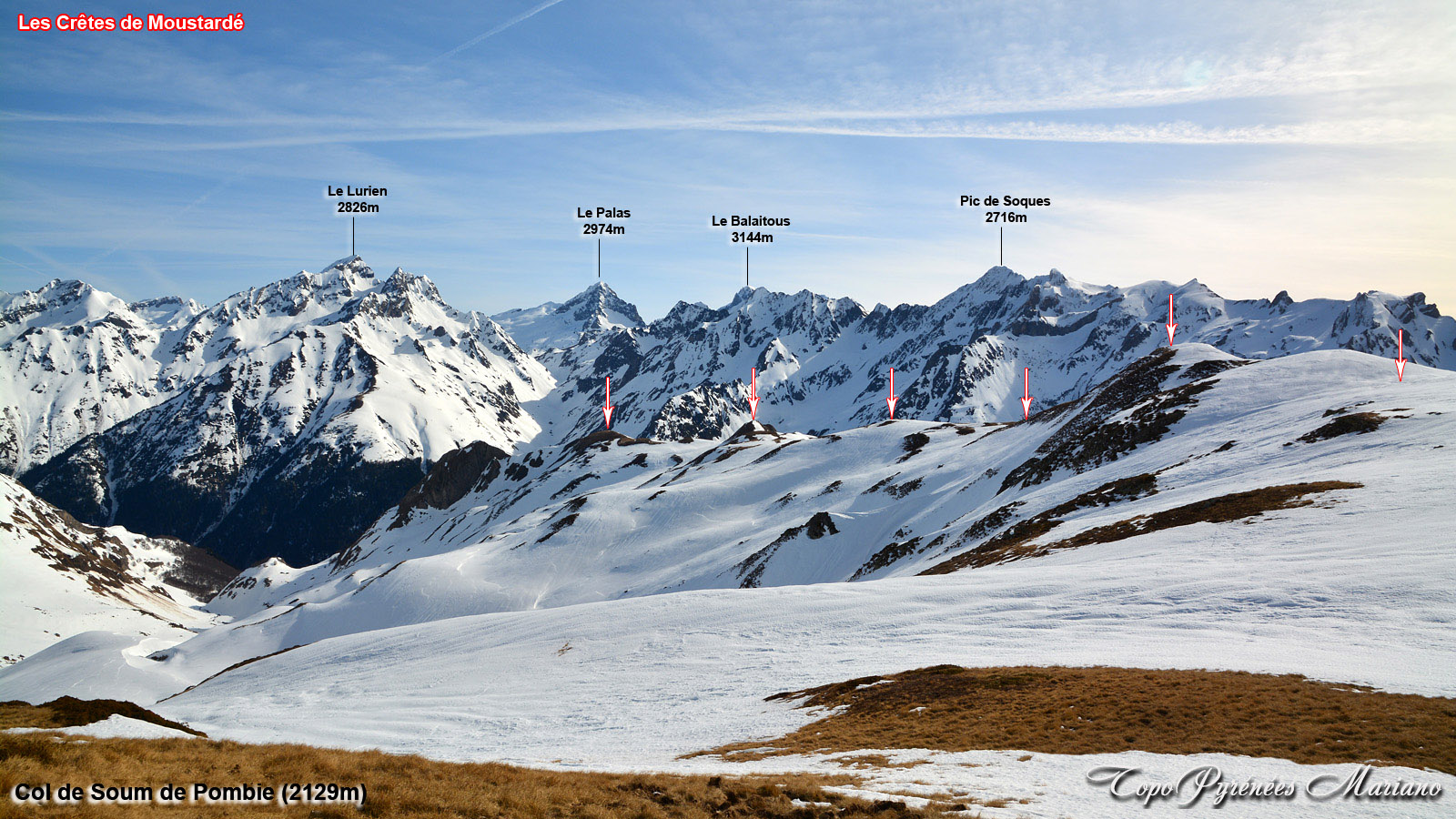 Raquettes aux crêtes de Moustardé (2134m)