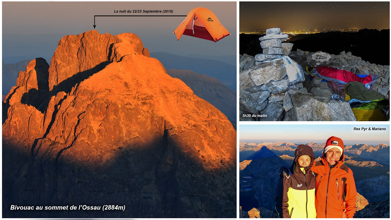 Bivouac au sommet du Pic d’Ossau (2884m)