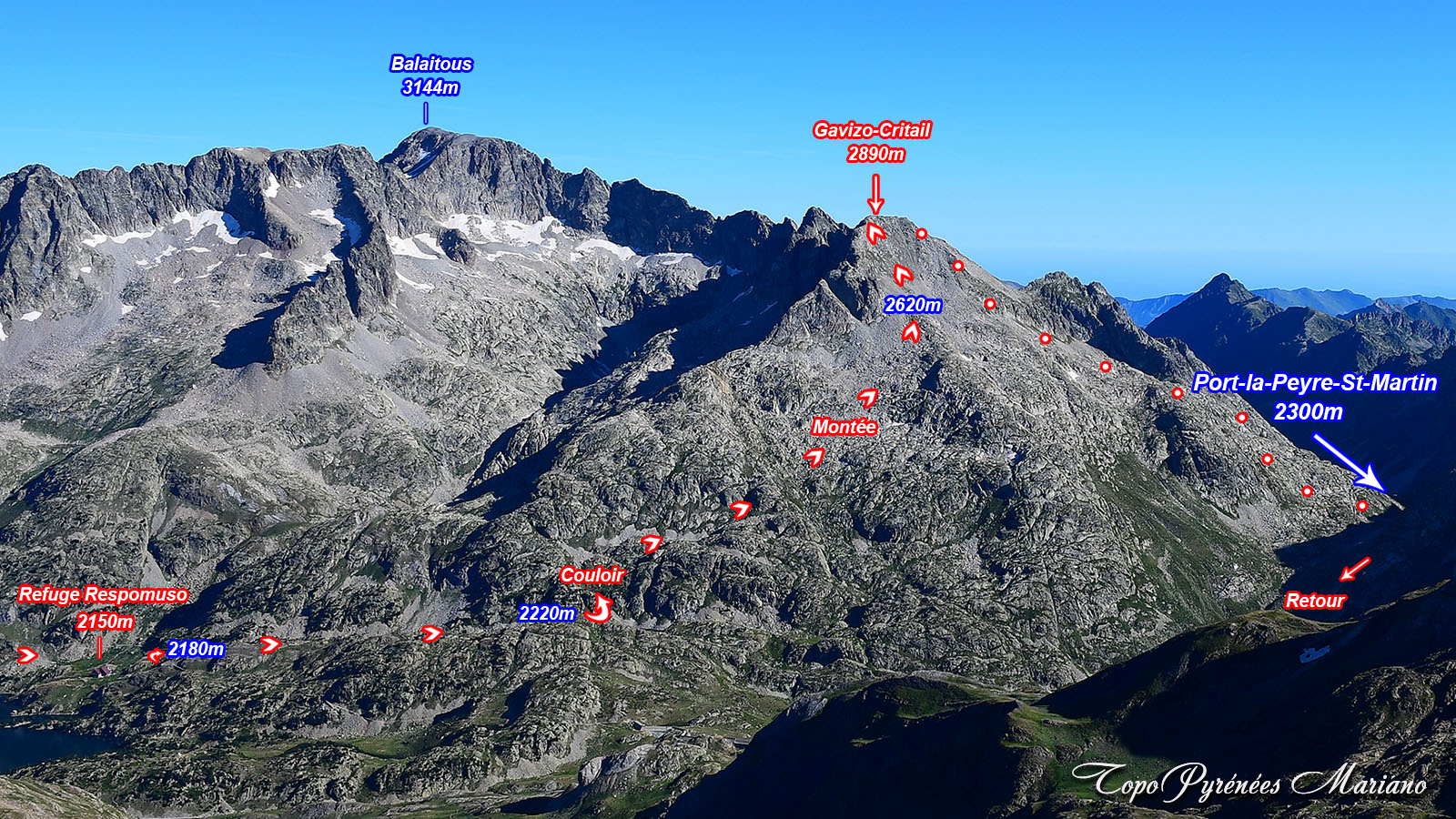 Randonnée Gavizo-Cristail (2890m) par le refuge de Respomuso